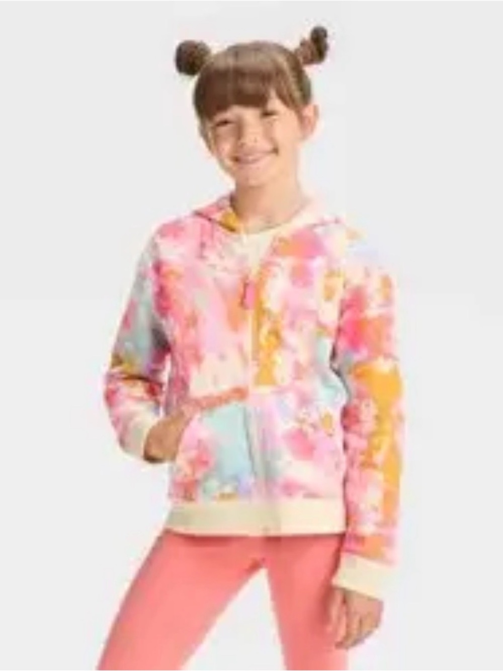 Girl’s Cat & Jack Pink Multi Tie-Dye Zip Hoodie - Size S (6/7)